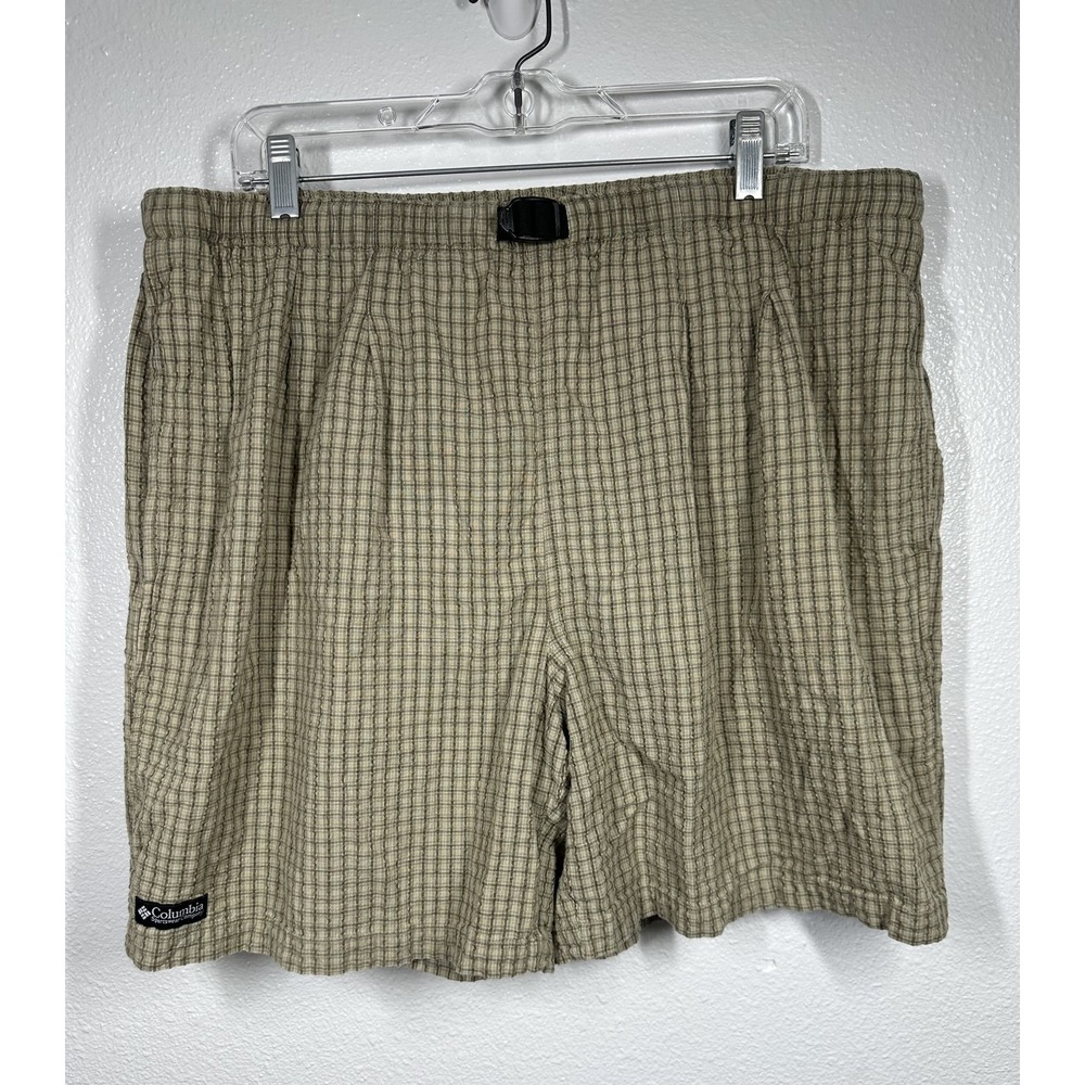 Columbia Shorts Mens XL Check Swim Trunks Mesh Lined Quick‎ Dry Outdoor Hiking